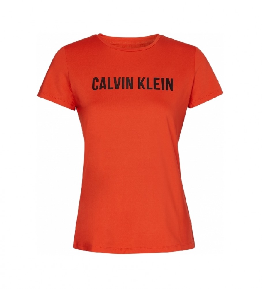 Calvin Klein Camiseta esportiva com Logo Esticar Laranja