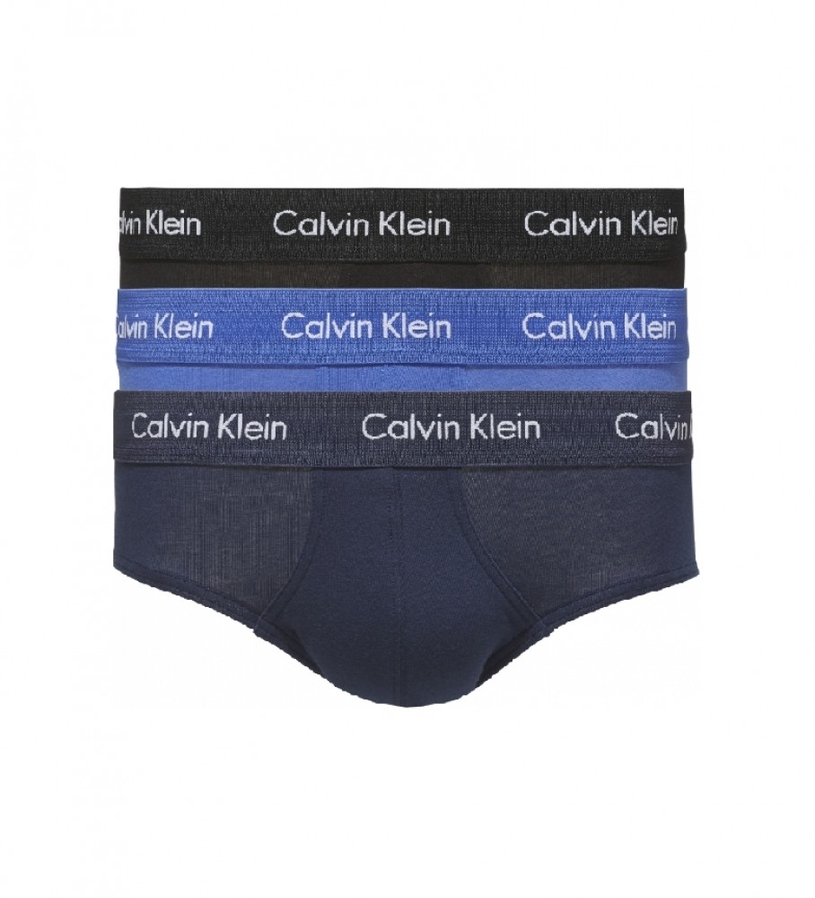 Calvin Klein Lot de 3 slips HIP noir, marine, bleu
