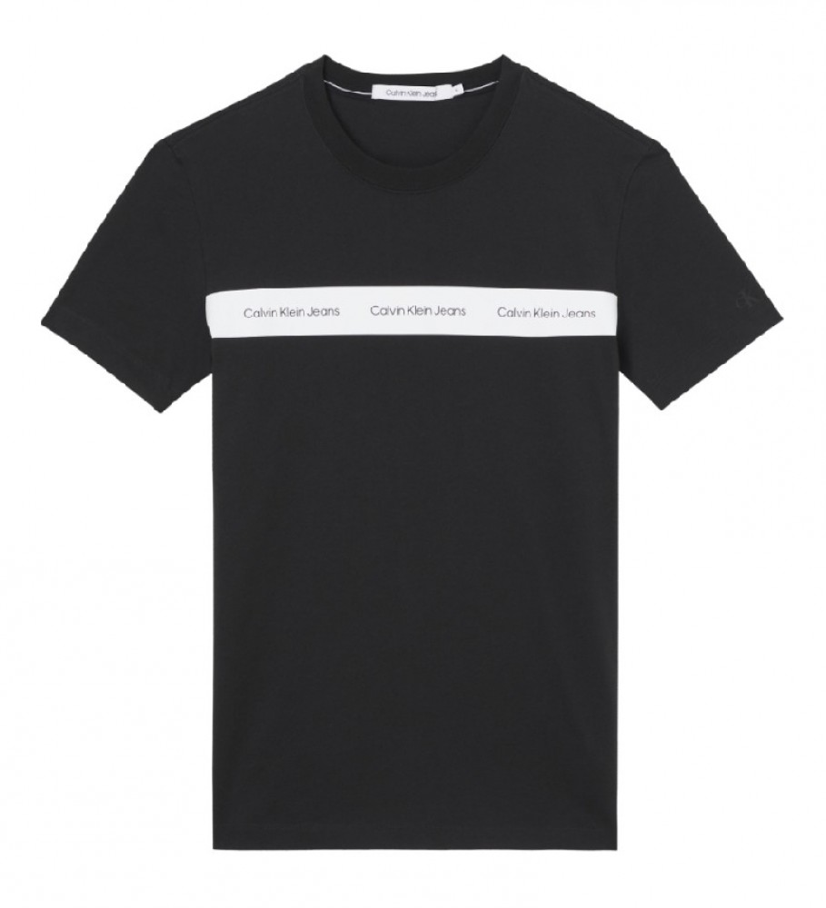 Calvin Klein T-shirt Contrast Institute Stripe nera