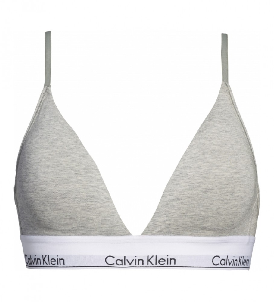 Calvin Klein Soutien Triângulo Algodão Moderno Cinzento