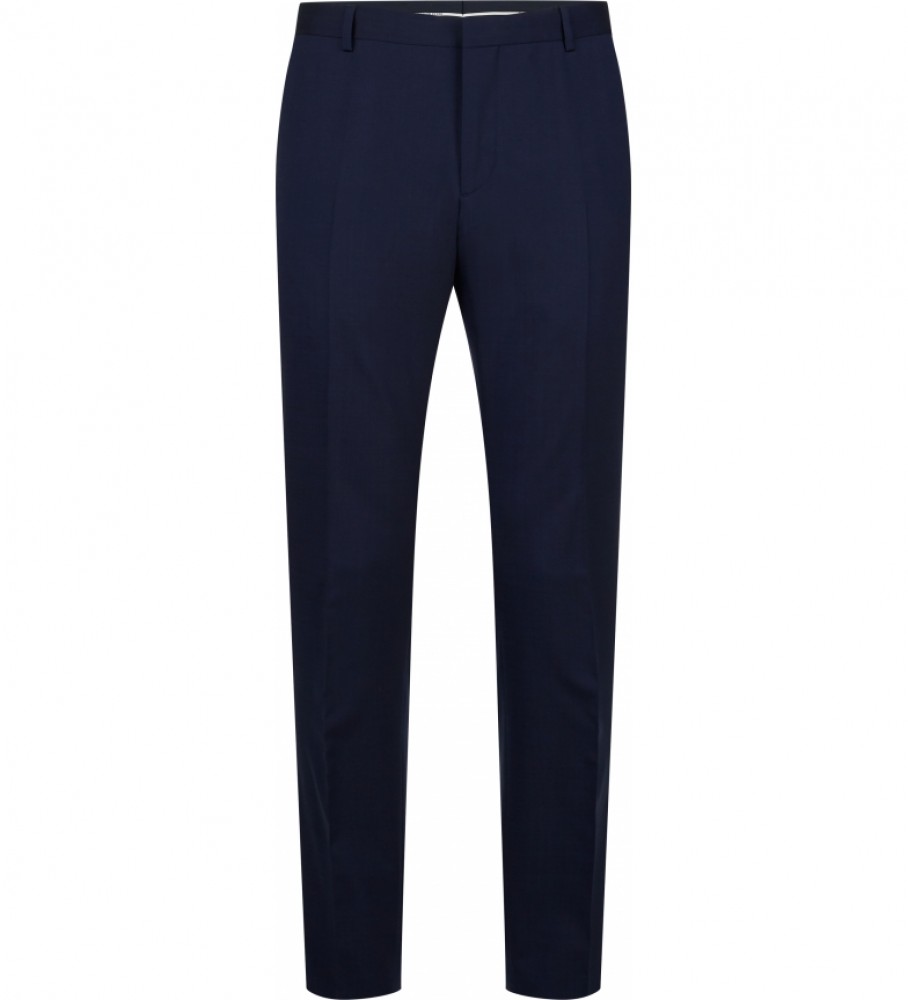 Calvin Klein Pantaloni da abito slim blu in lana