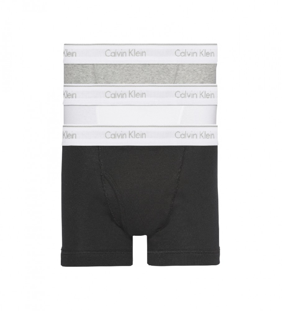 Calvin Klein Pacote de 3 calções de boxer cinzento, branco, preto