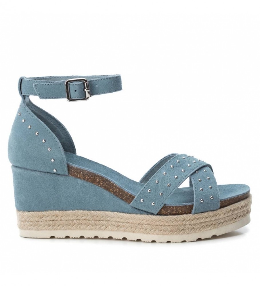 Carmela Sandalia de piel 066689 jeans -Altura cuña: 9cm- - Tienda Esdemarca  moda, calzado y complementos - zapatos de marca y zapatillas de marca