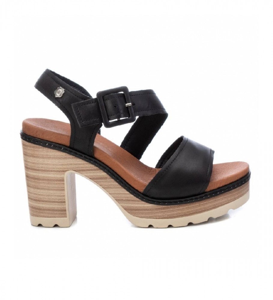 Carmela Sandalias de piel negro -Altura tacón 9cm- - Tienda Esdemarca moda,  calzado y complementos - zapatos de marca y zapatillas de marca