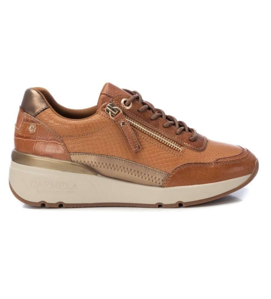 Carmela Zapatillas de Piel 161128 marrón - Tienda Esdemarca calzado, moda y  complementos - zapatos de marca y zapatillas de marca