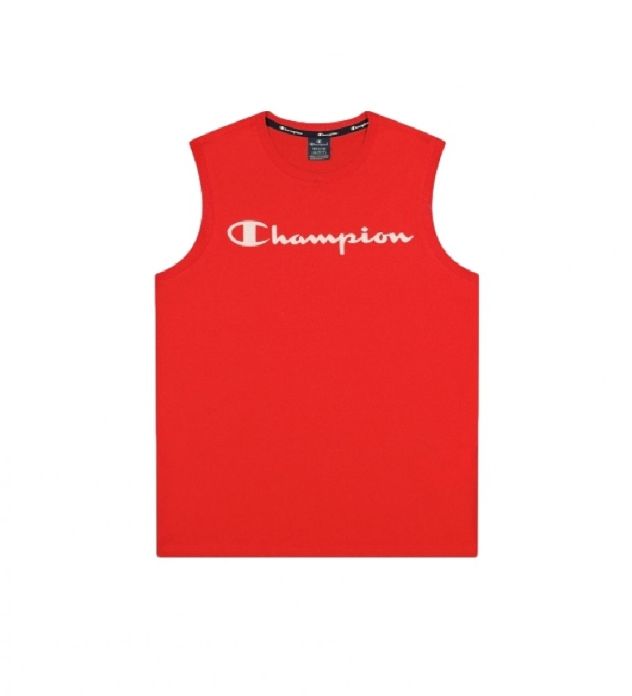 Champion T-shirt rossa con logo Tank Script