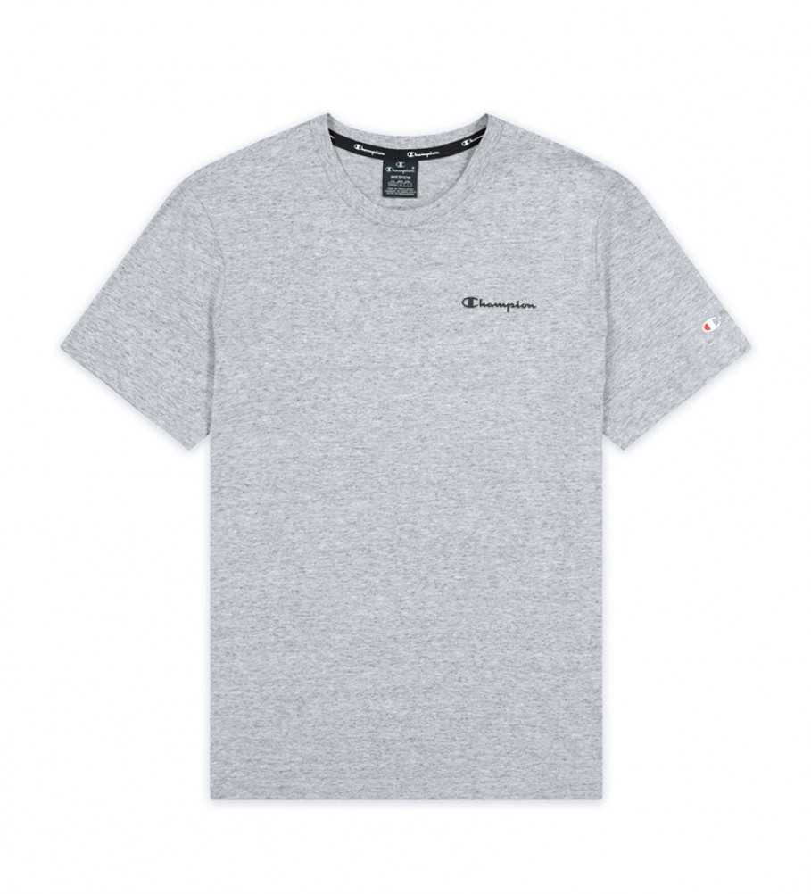 Champion T-Shirt de malha com logotipo Pequena cinza