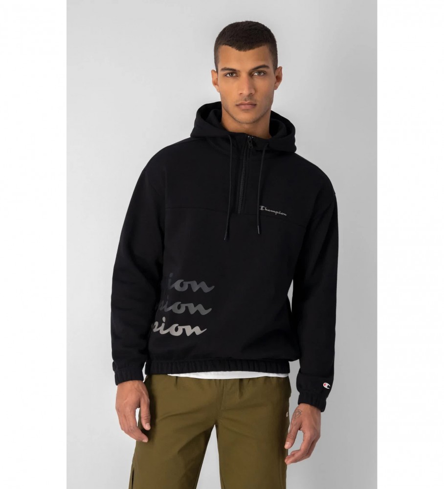 Champion Sweatshirt Fleece logo a condizer preto