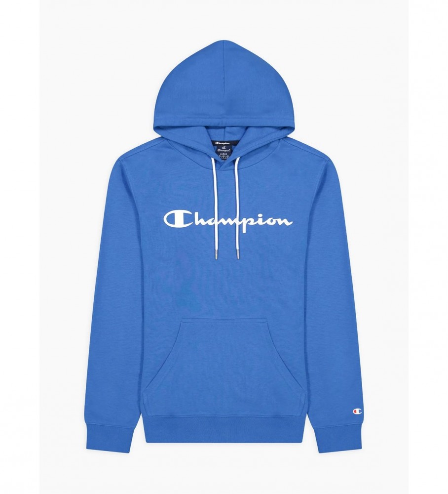 Champion Felpa blu con logo in spugna di cotone