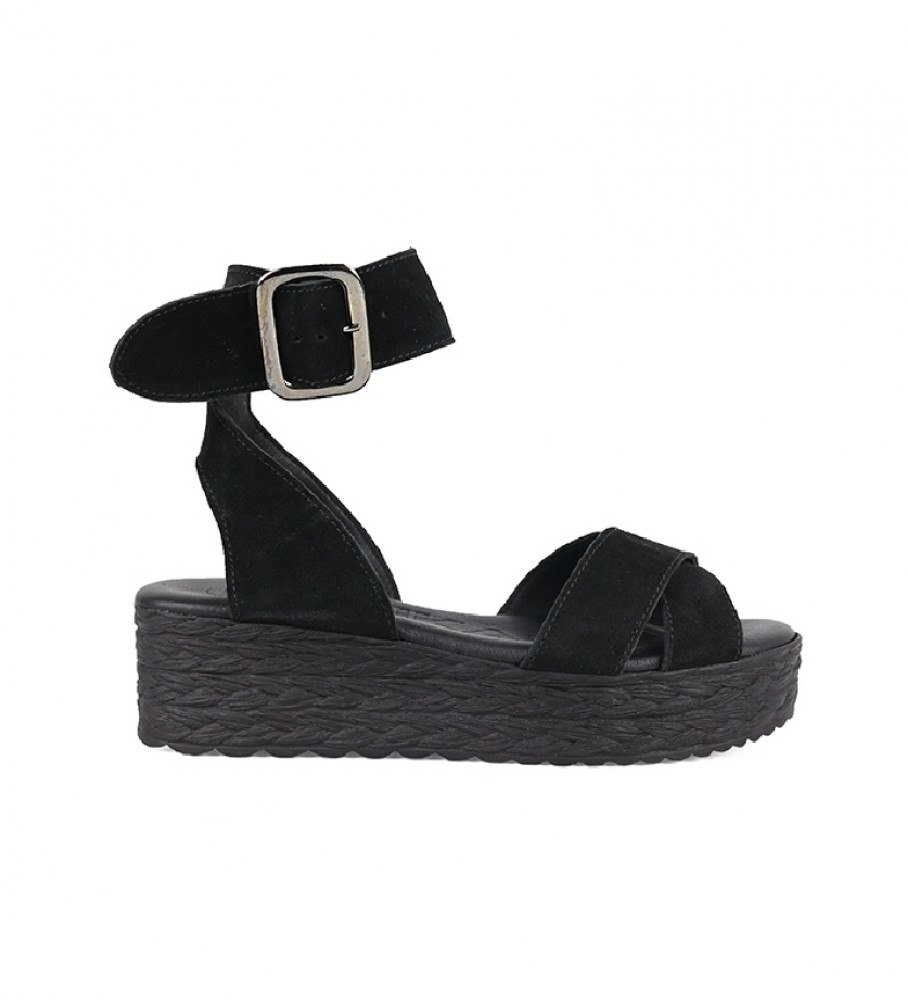 Chika10 Atenea 01 sandálias de couro preto