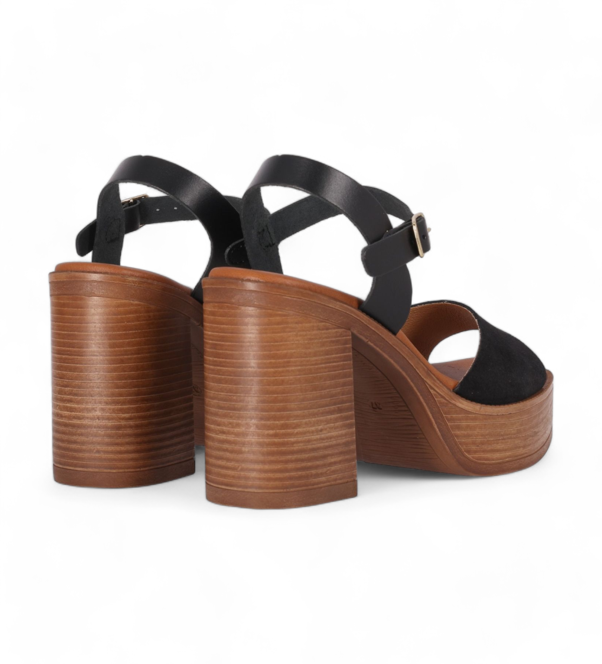 Chika10 Gotica Leather Sandals Up 04 black
