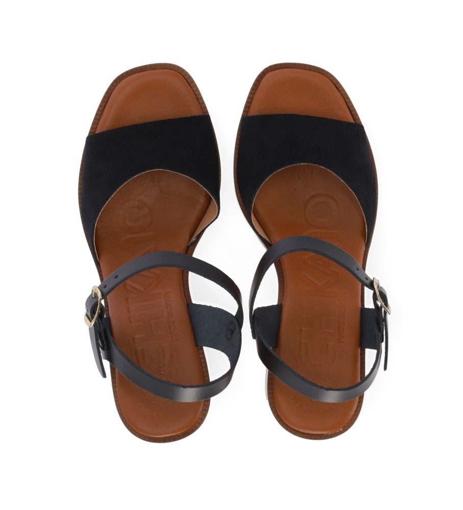 Chika10 Gotica Leather Sandals Up 04 black