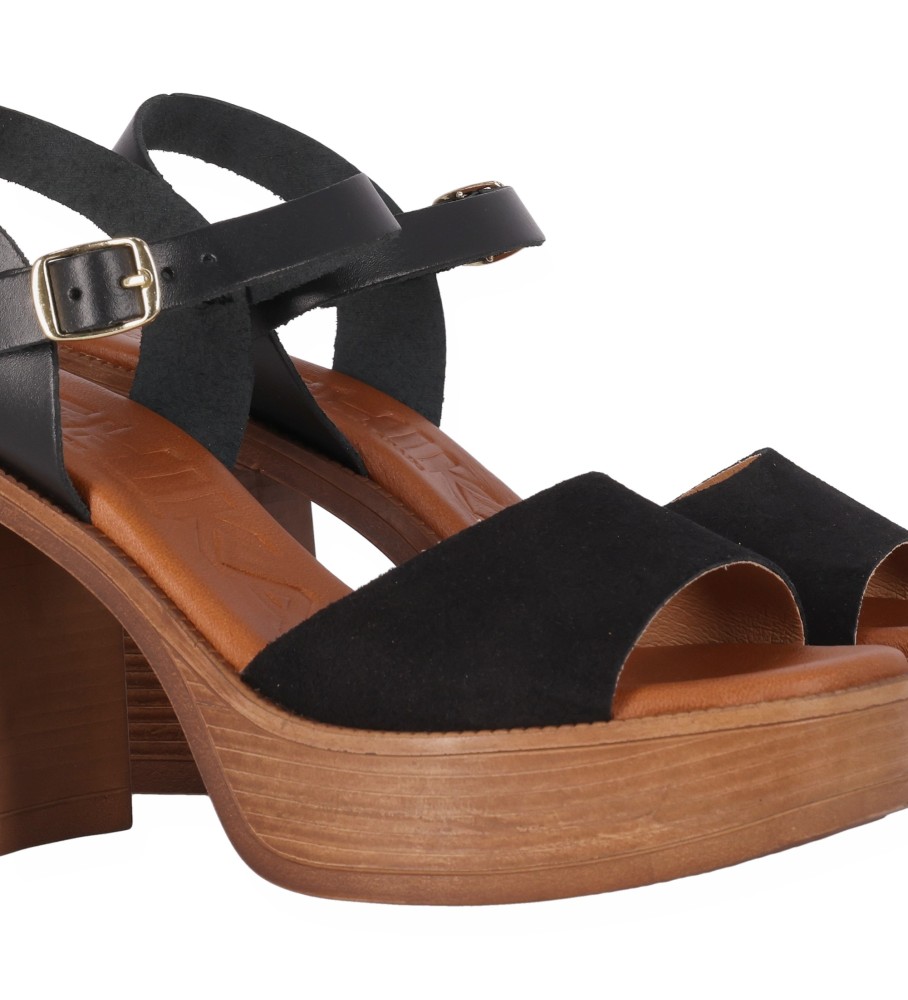 Chika10 Gotica Leather Sandals Up 04 black