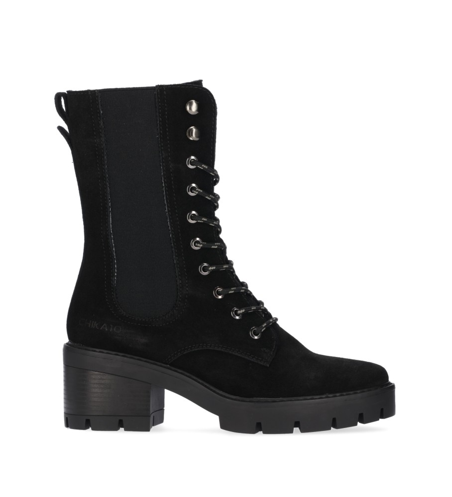 Chika10 Leather boots Jungle 03 Black