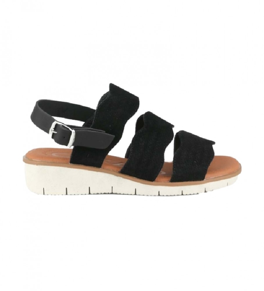 Chika10 Mila 03 black leather sandals