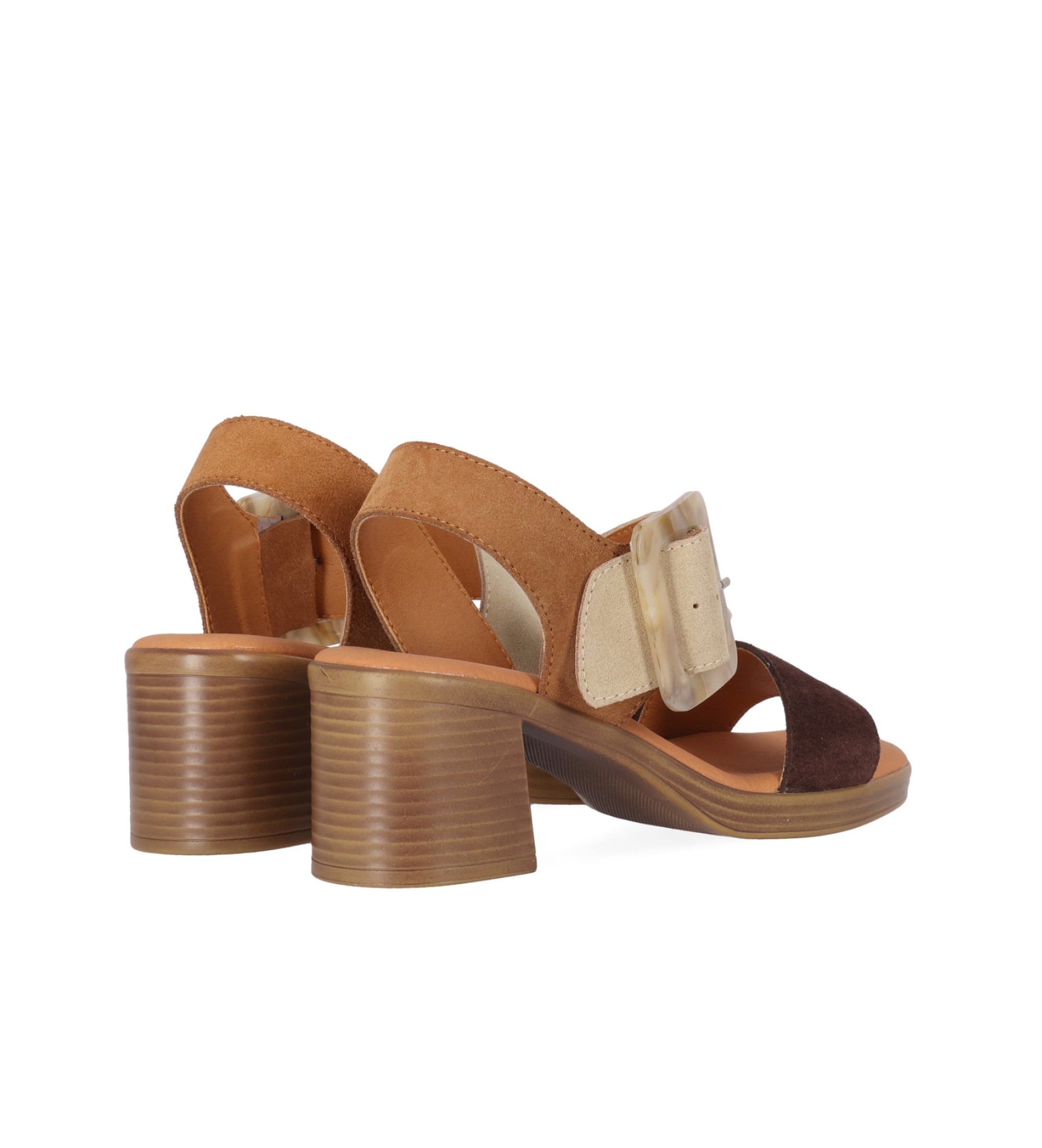 Sandali Chika10 Musaka 10 Donna - Comodi Sandali Piatti In Pelle Marrone