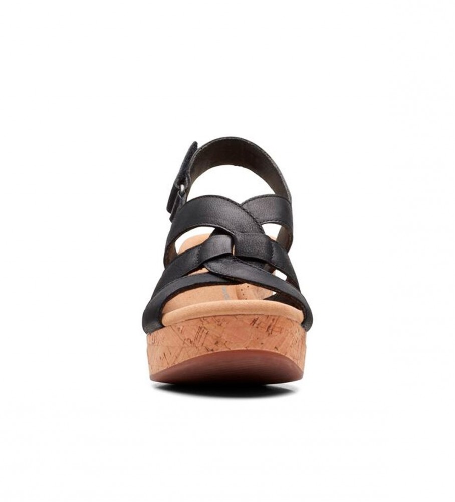 Clarks Sandalias de piel con cuña Giselle Beach negro - Altura cuña 7.5cm -  - Tienda Esdemarca moda, calzado y complementos - zapatos de marca y  zapatillas de marca