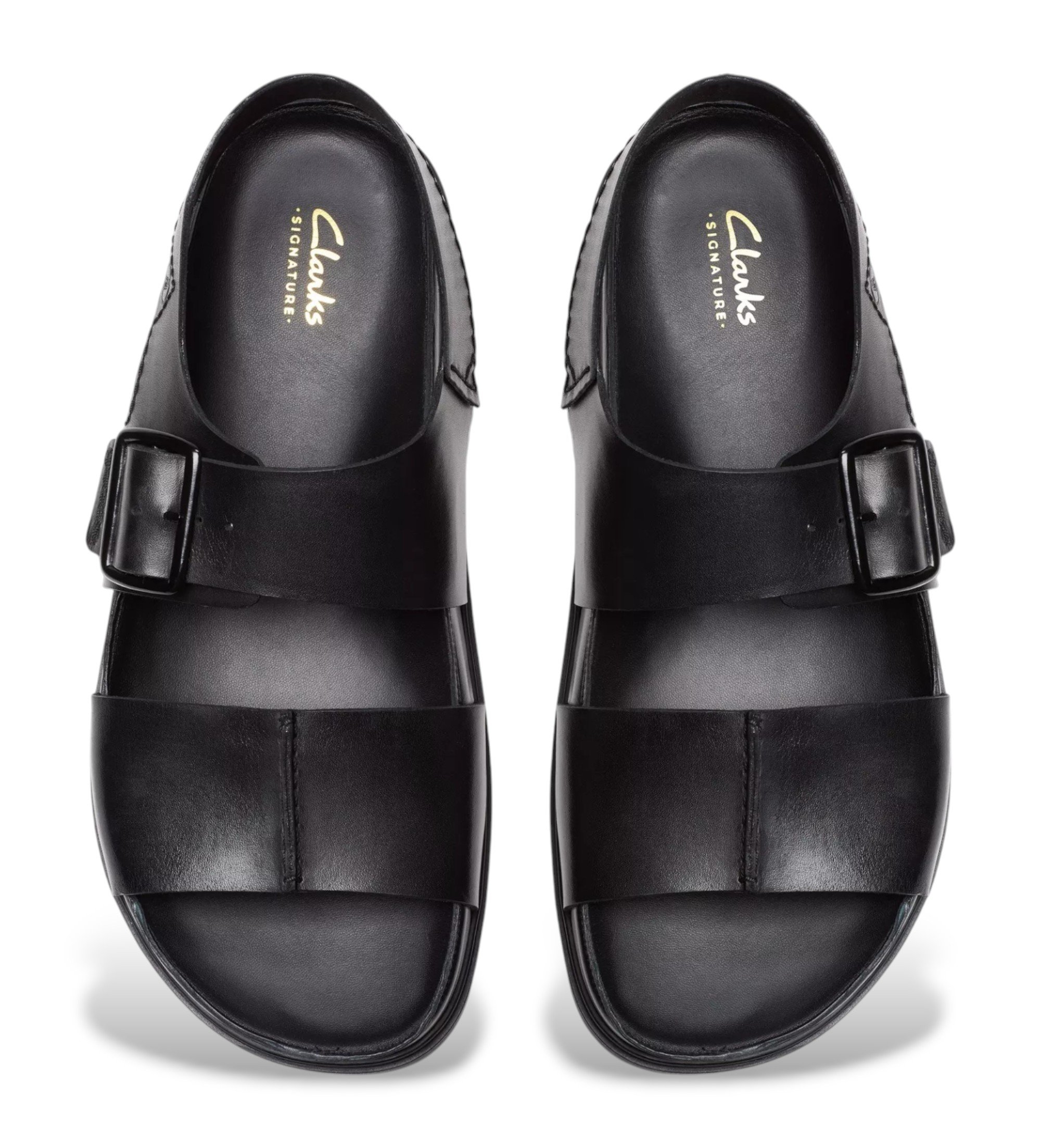 Clarks Torford Strap leather sandals black - Esdemarca Store