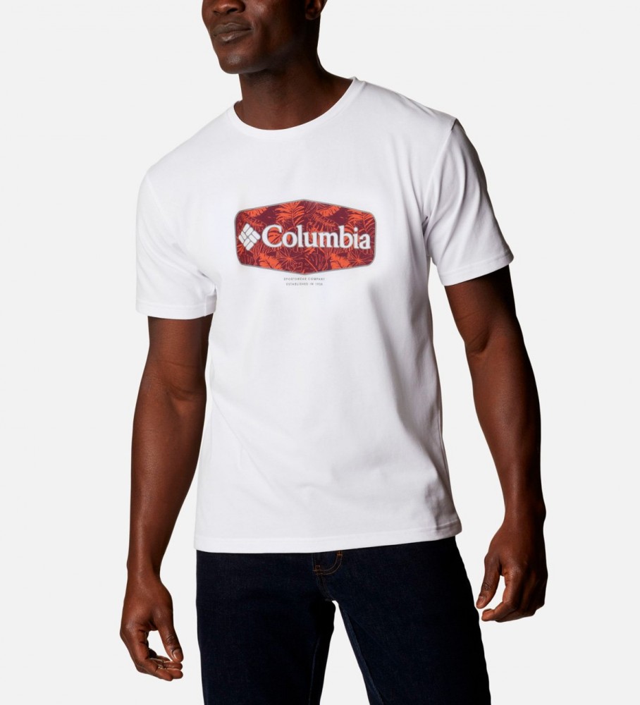Columbia T-shirt bianca a maniche corte con grafica