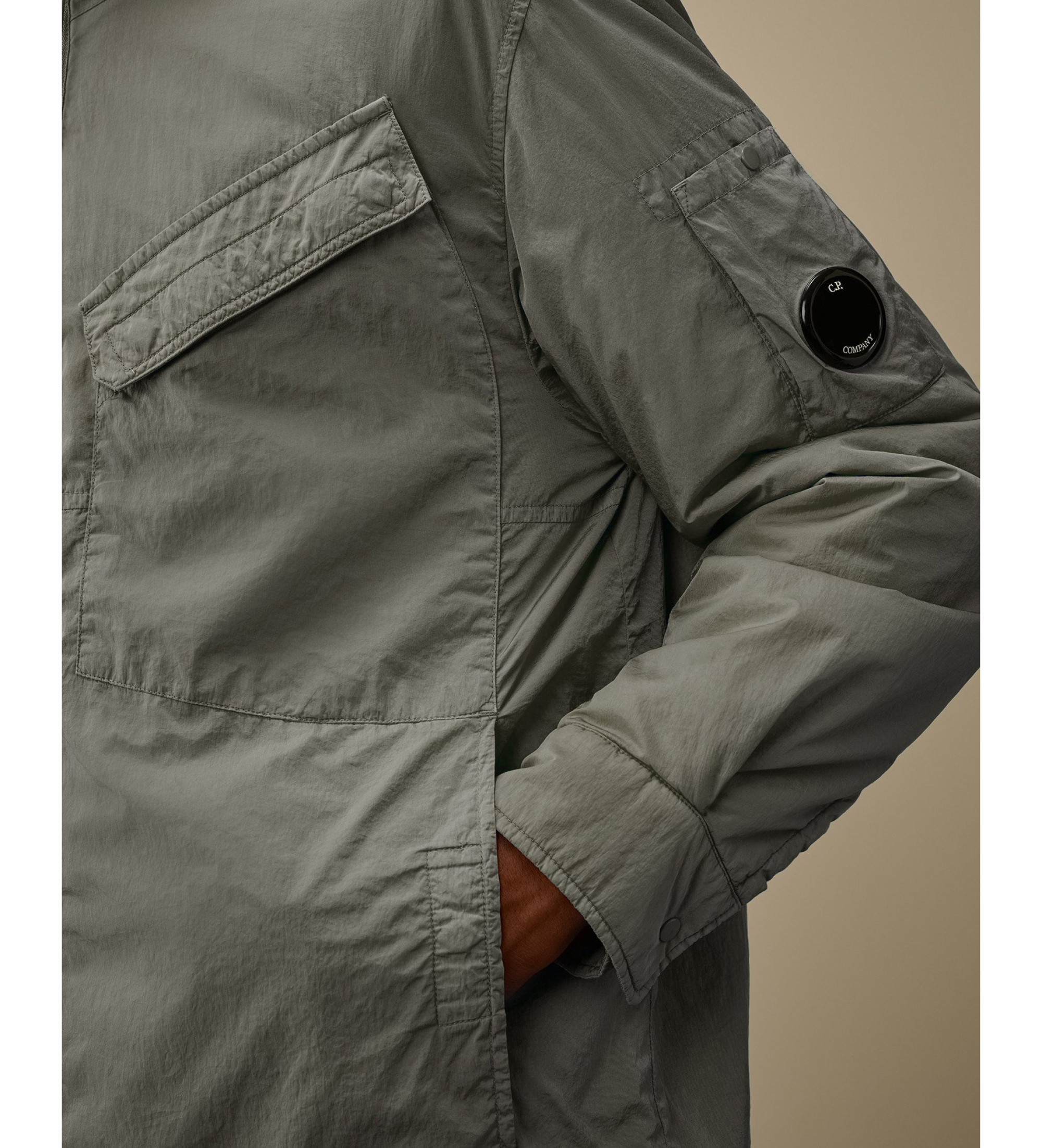 C.P. Company Hooded zip-up jacket Chrome - R grey - Esdemarca