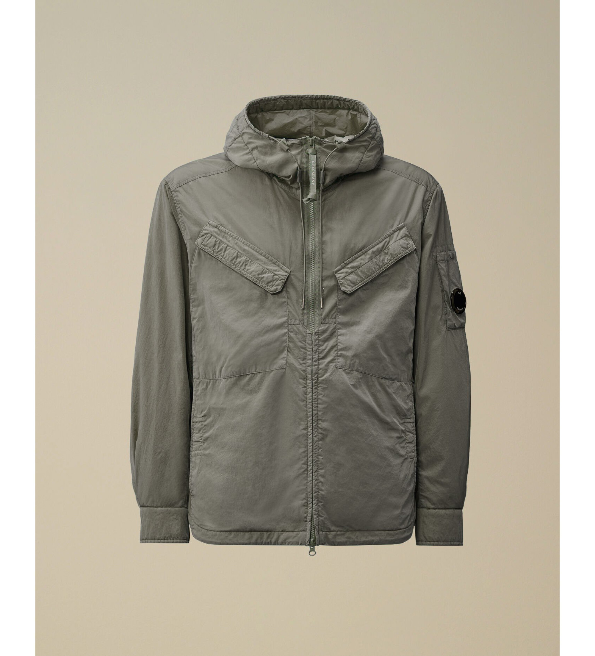 ジャケット・アウター C.P Company Gray Washed Hooded Coat C.p.