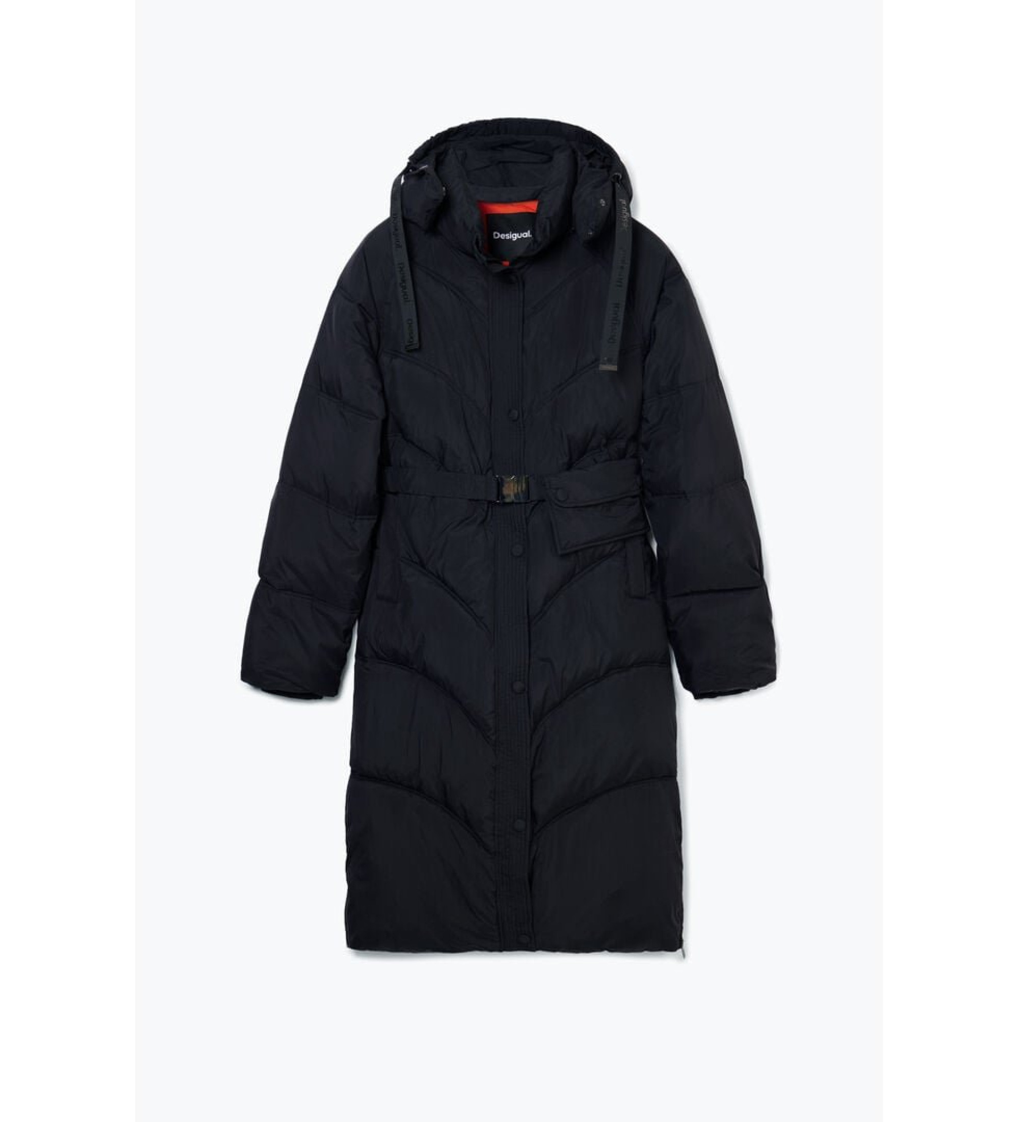 Desigual Long black quilted coat Esdemarca Store fashion