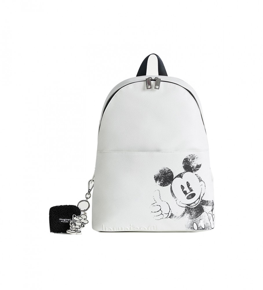 Desigual Mickey Mombasa 2Zippers backpack white -30x14,5x38,3cm