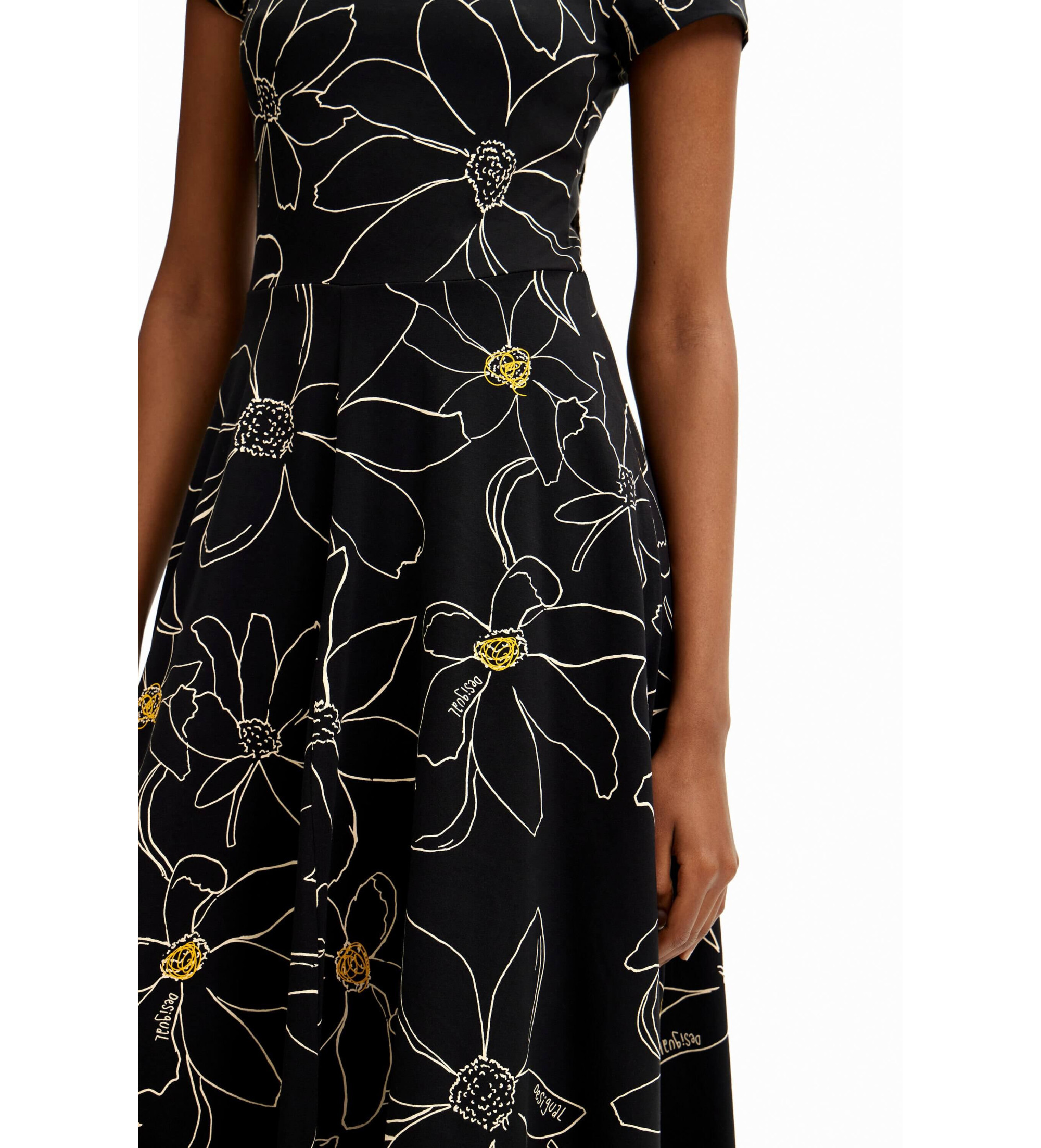 Desigual Robe à fleurs noires - Esdemarca Store mode