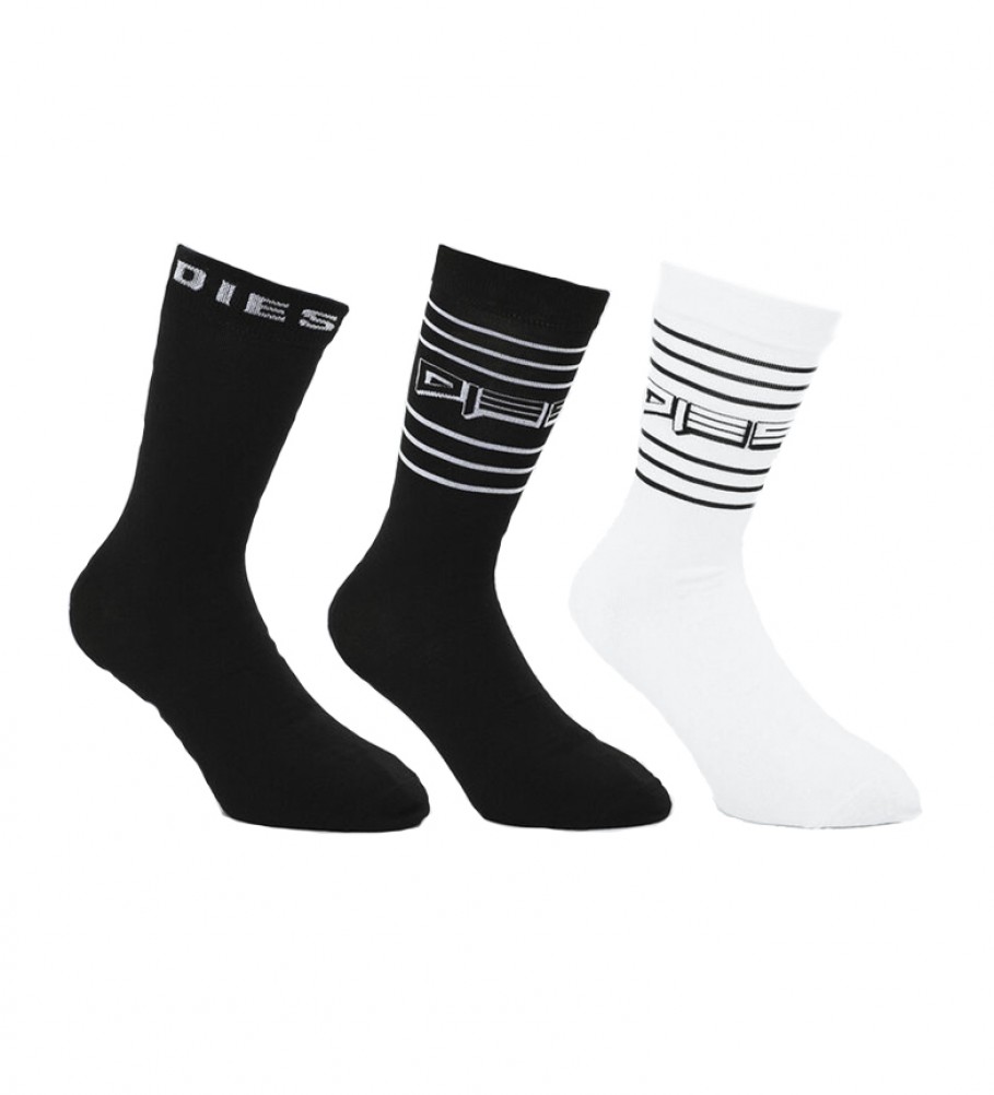 Diesel Confezione di calzini SKM-Ray neri, bianchi