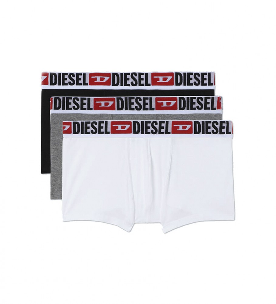 Diesel Lot de 3 boxers UMBX-Damien gris, noir, blanc