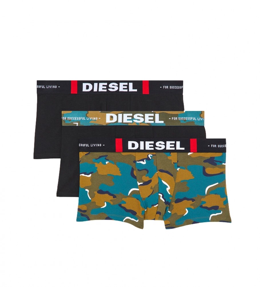 Diesel Pack de 3 Boxers UMBX-Damienthreepack negro, verde