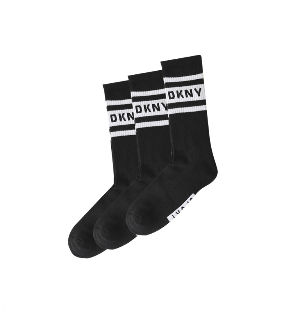 DKNY Confezione da 3 paia di calzini di canna nera