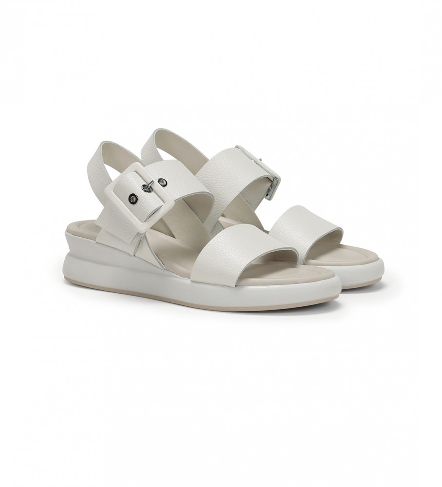 Dorking by Fluchos Sandalias de Piel Slam blanco -Altura cuña 5cm- Dorking by Fluchos Sandalias de Piel Slam blanco -Altura cuña 5cm-