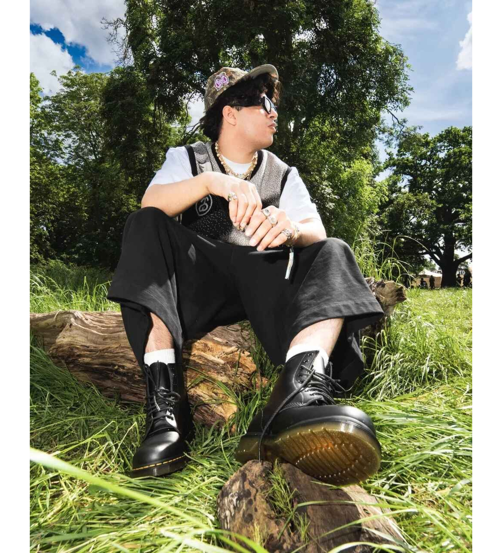 Dr Martens 1460 støvler i glat læder, sort