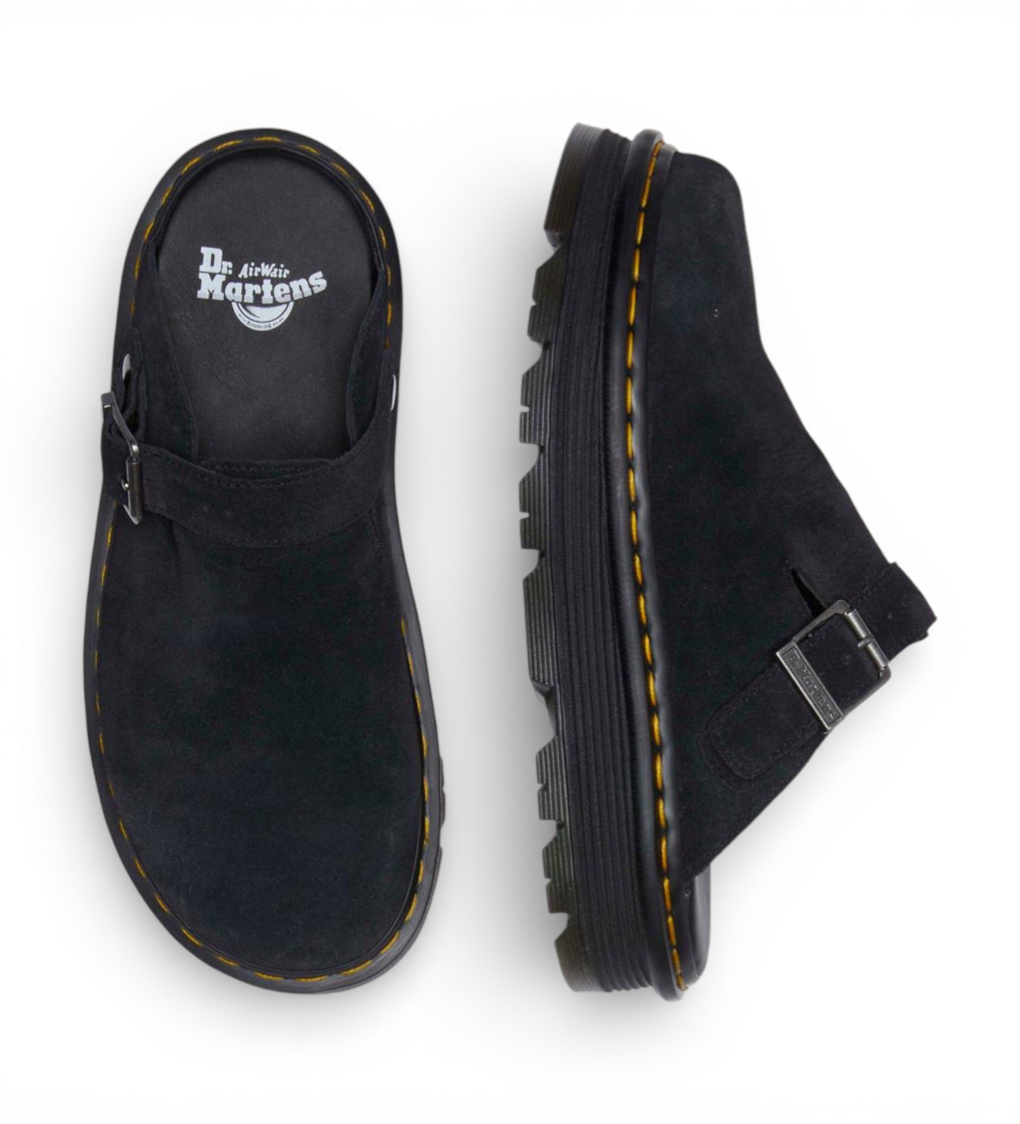 Dr Martens Træsko i læder Zebzag sort