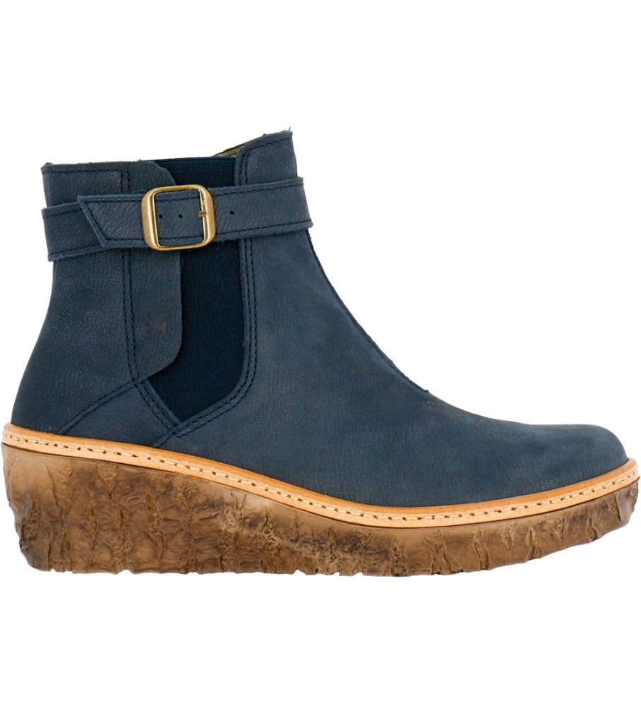 El Naturalista Botines de piel N5133 azul cuña 5.7cm- - Tienda Esdemarca calzado, moda complementos - zapatos de marca y zapatillas de marca