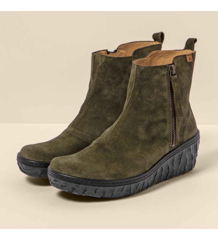 El Naturalista N5167 Myth Yggdrasil bottines en cuir vert - Hauteur 5cm