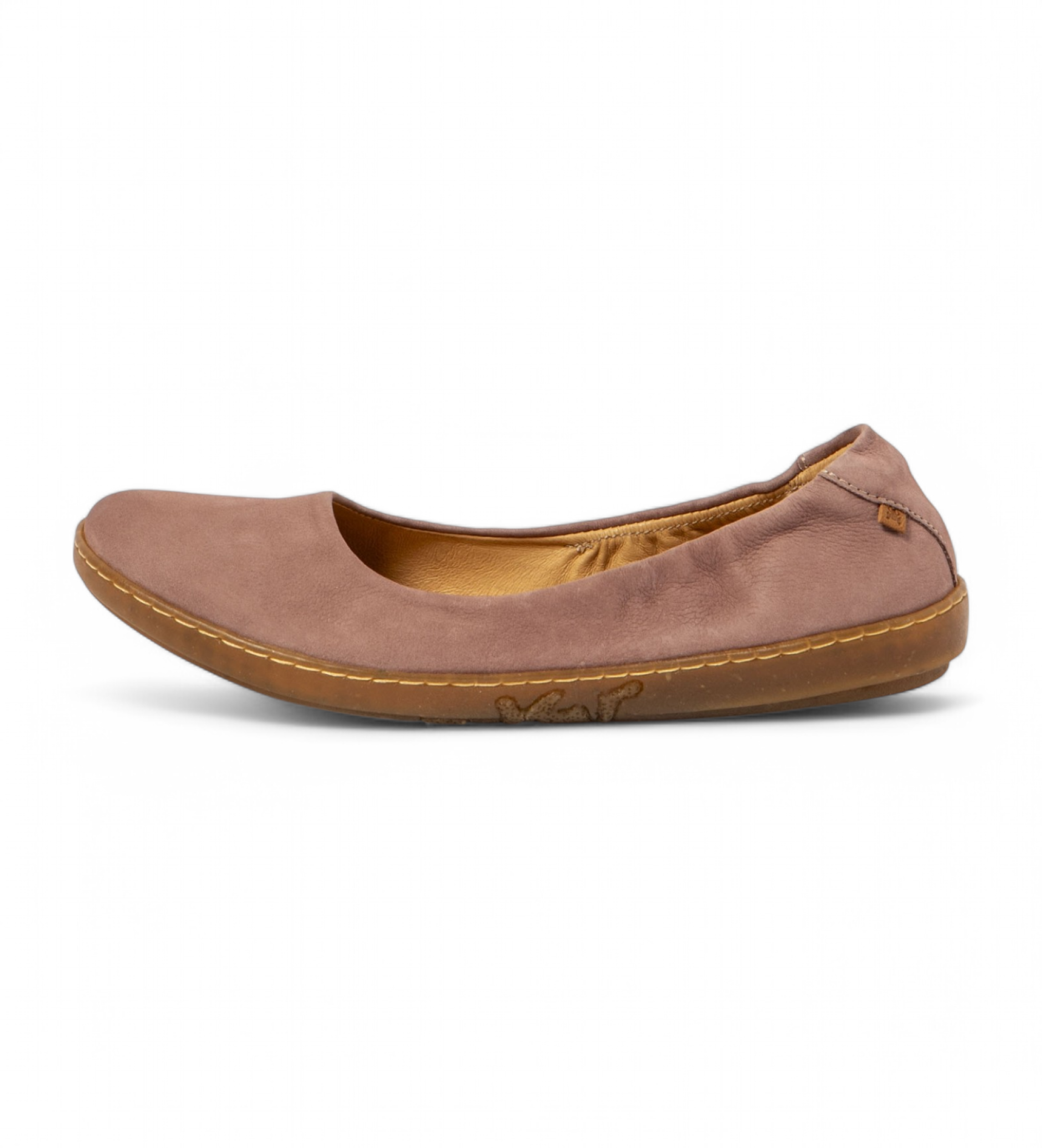 El Naturalista Leather ballerina pumps N5300 Coral red tile