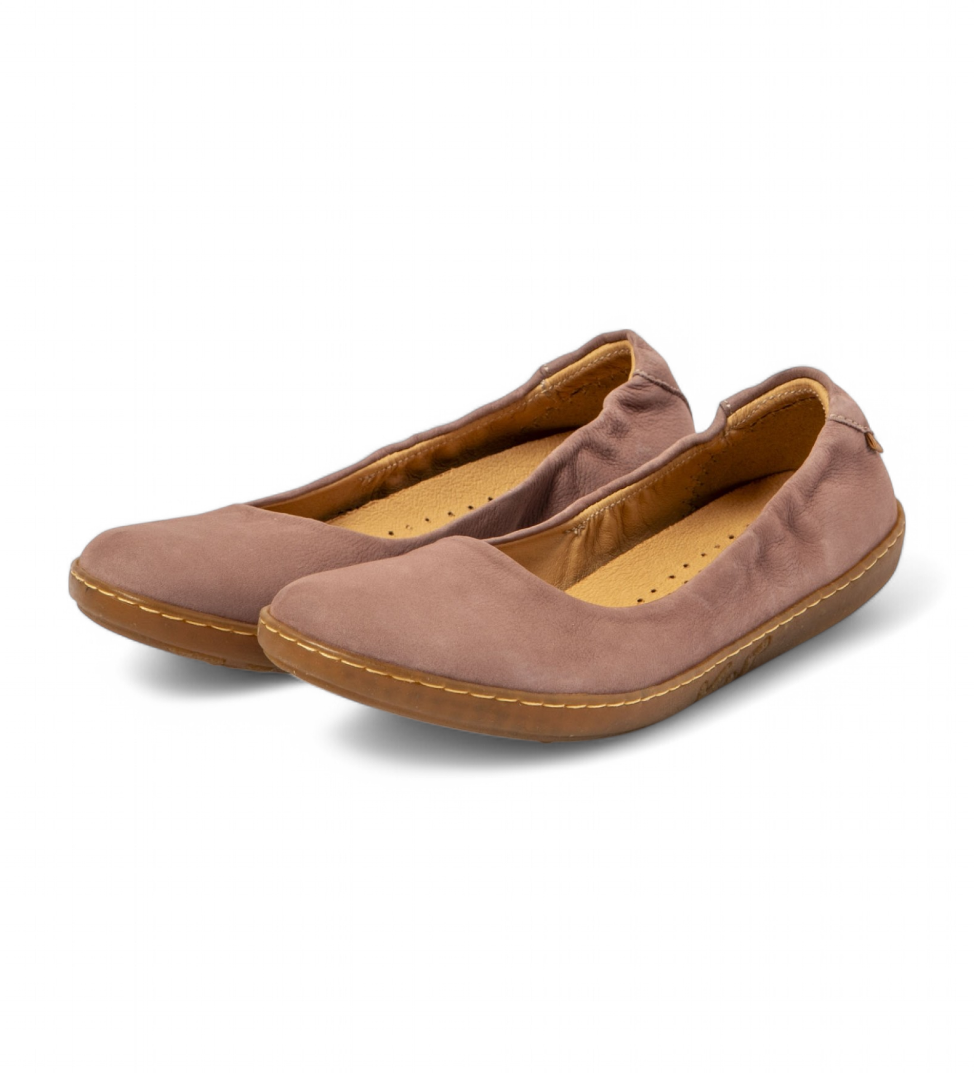 El Naturalista Leather ballerina pumps N5300 Coral red tile