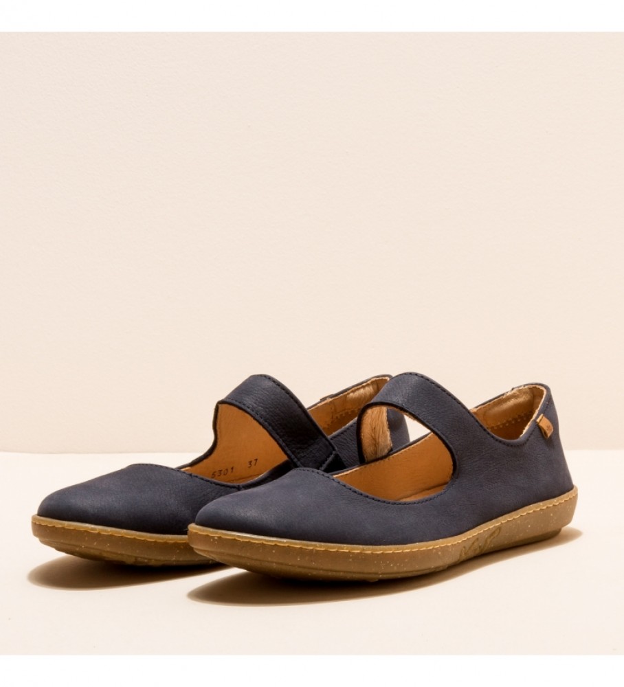 El Naturalista Leather ballerinas N5301 Navy coral