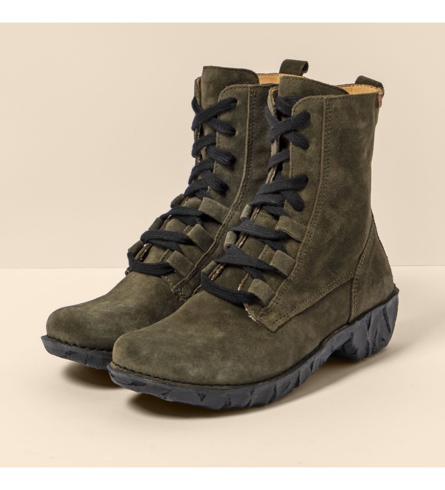 El Naturalista Leather ankle boots N5413 Silk Suede green