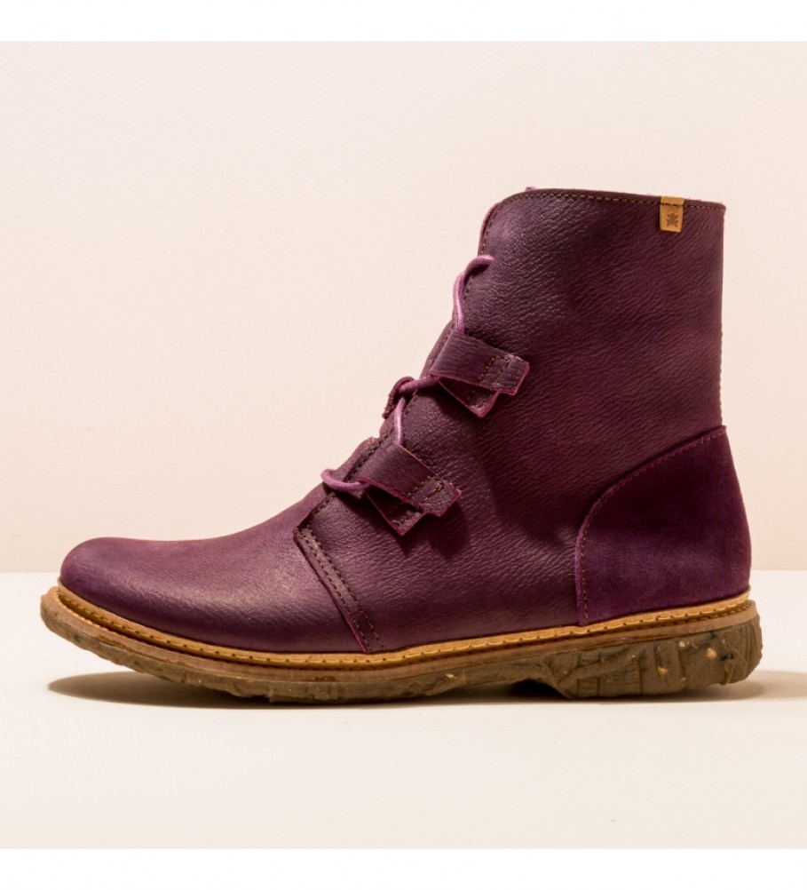 El Naturalista Leather ankle boots N5470 Angkor purple Esdemarca Store fashion footwear and accessories best brands shoes and designer shoes