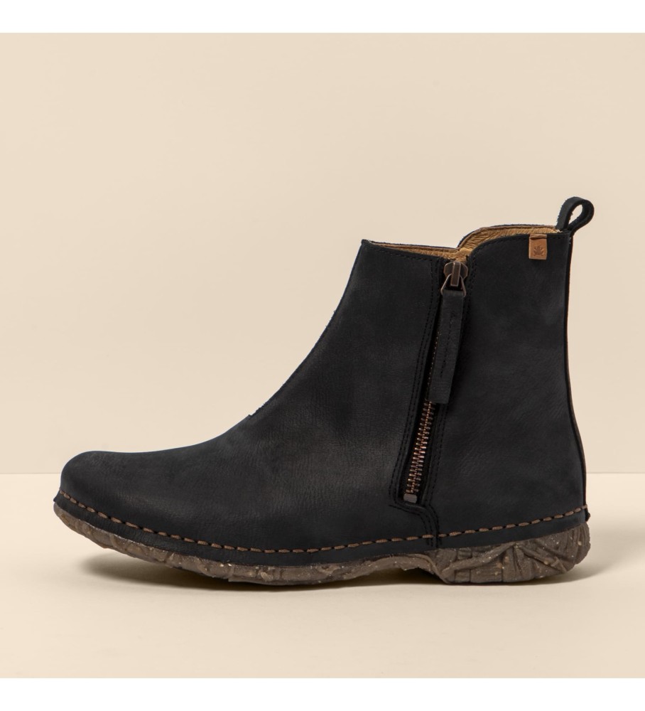 El Naturalista Botins em pele N5472 Pleasant Black/Angkor