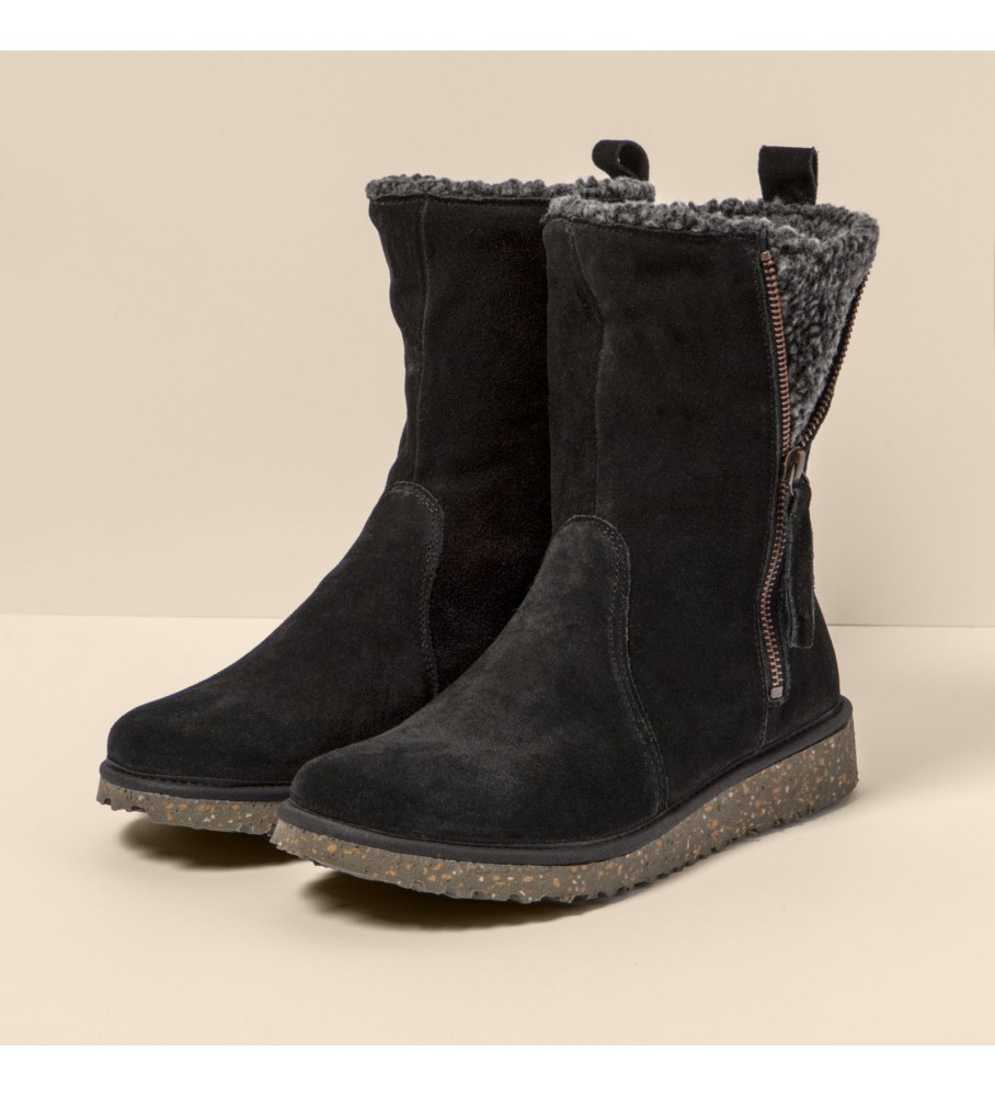 El Naturalista Lederstiefel N5633 Seidenwildleder schwarz