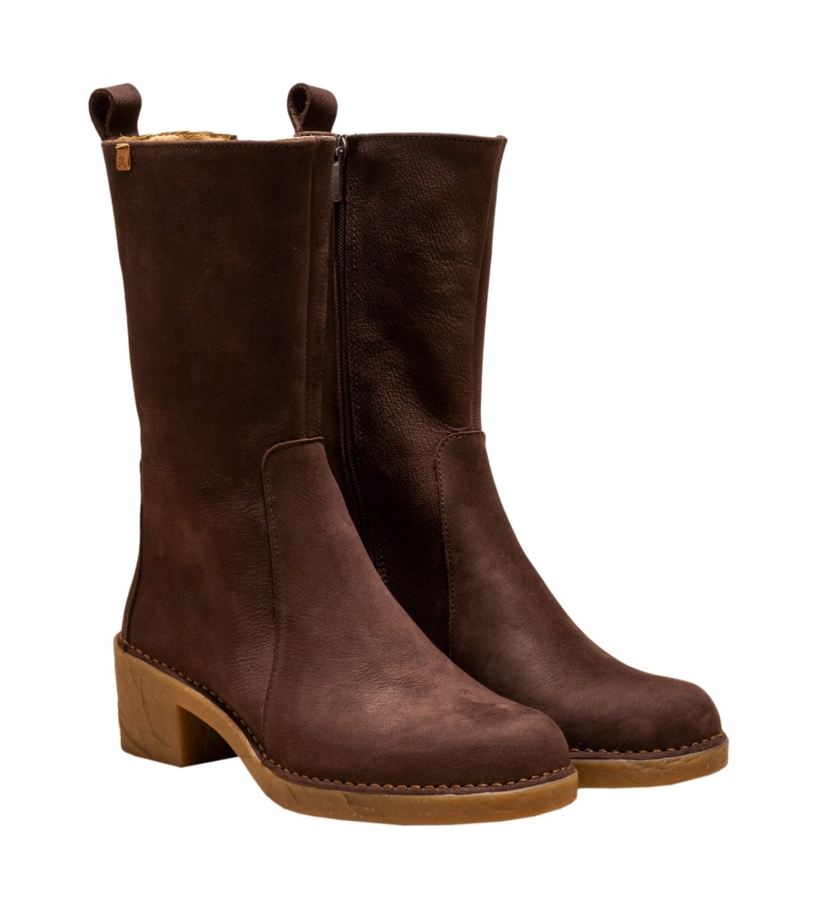 El Naturalista Botas de couro N5662 Ticino castanho -Altura do salto 5,5cm