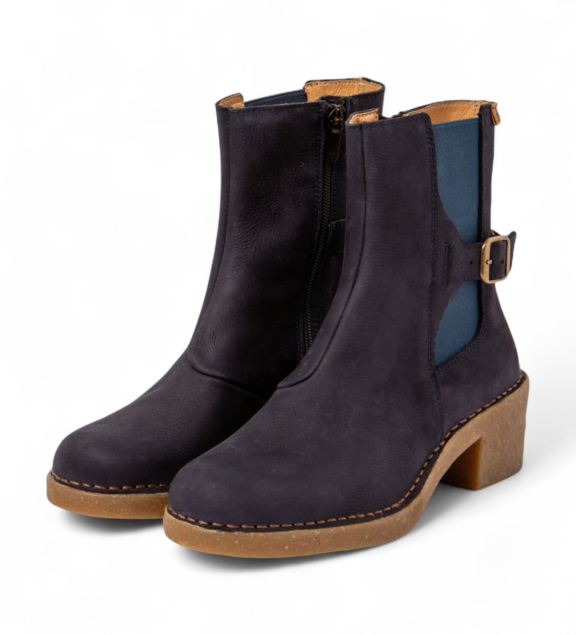 El Naturalista Leren enkellaarsjes N5669 blauw