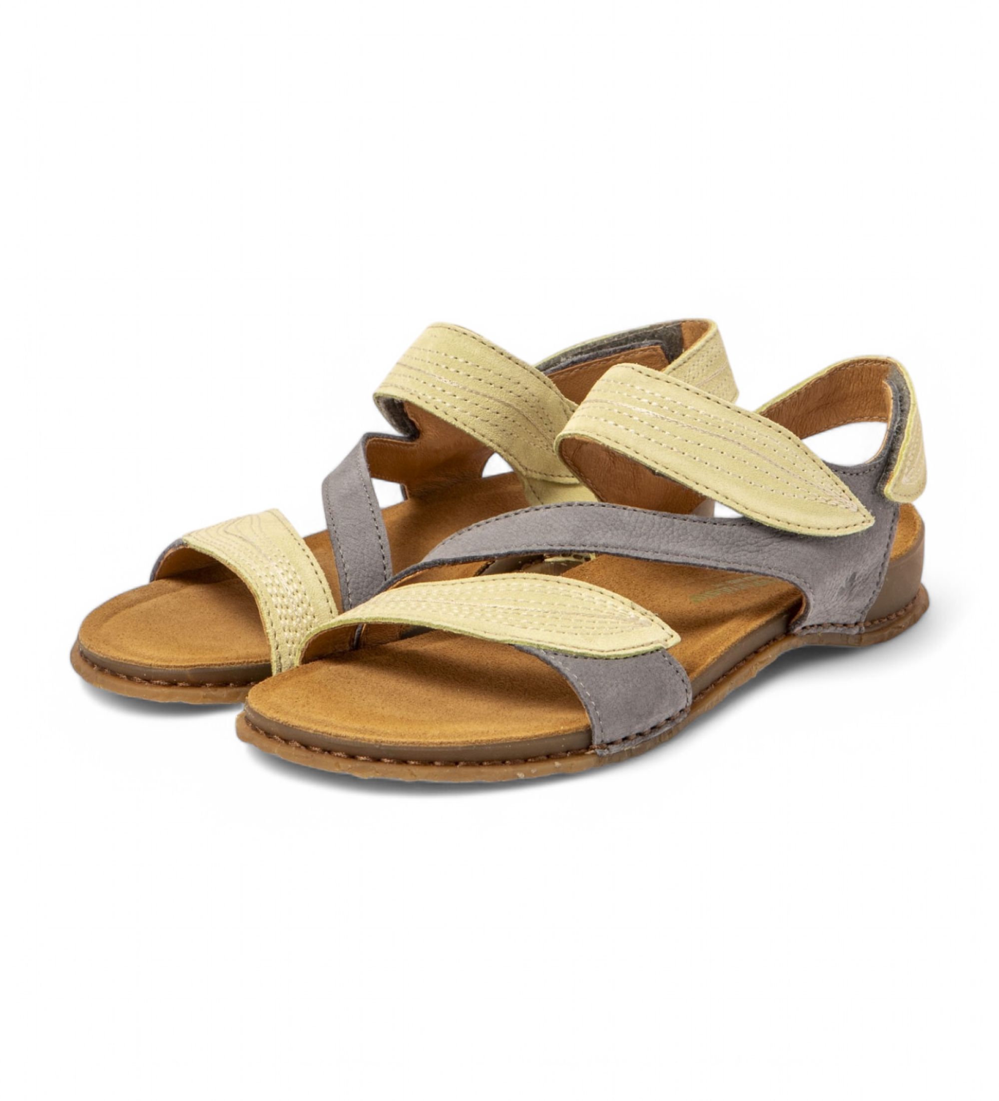 El Naturalista Leren sandalen N5810S Panglao limoengroen, grijsblauw