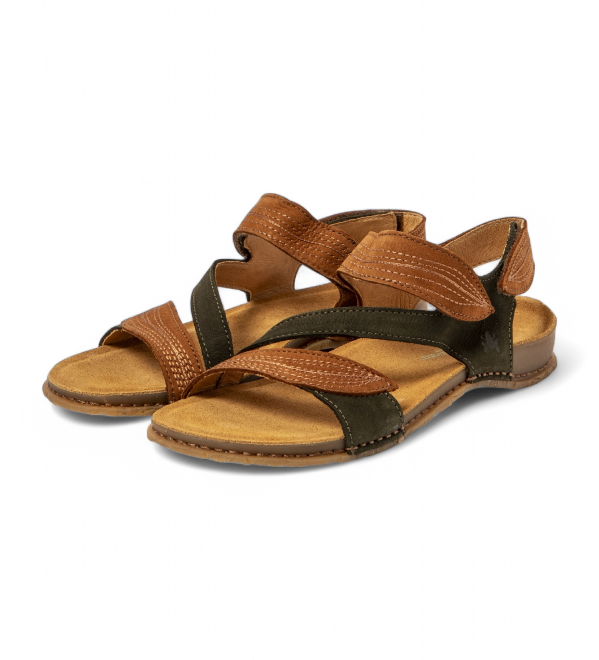 El Naturalista Leren sandalen N5810S Panglao bruin, groen