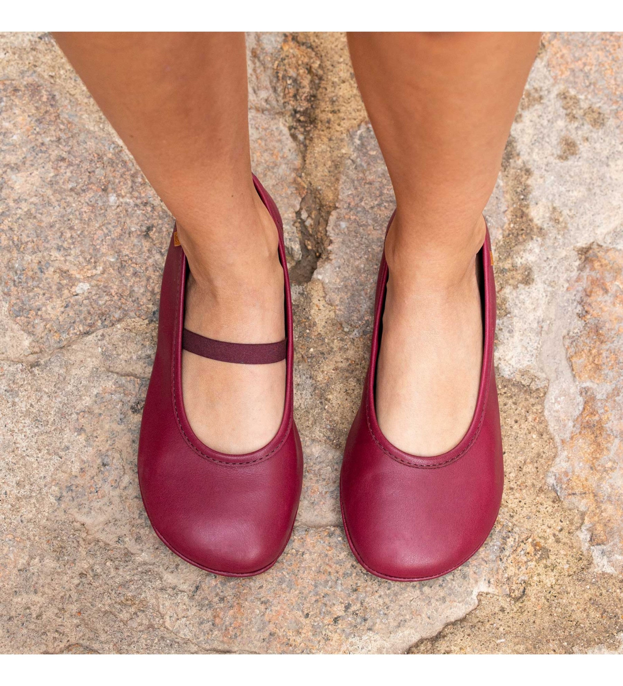 El Naturalista N5820 Essence - sapatos de ballet em pele cor de vinho