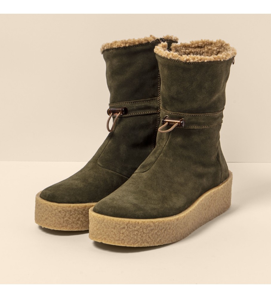 El Naturalista Botas de piel N5923 Silk Suede verde